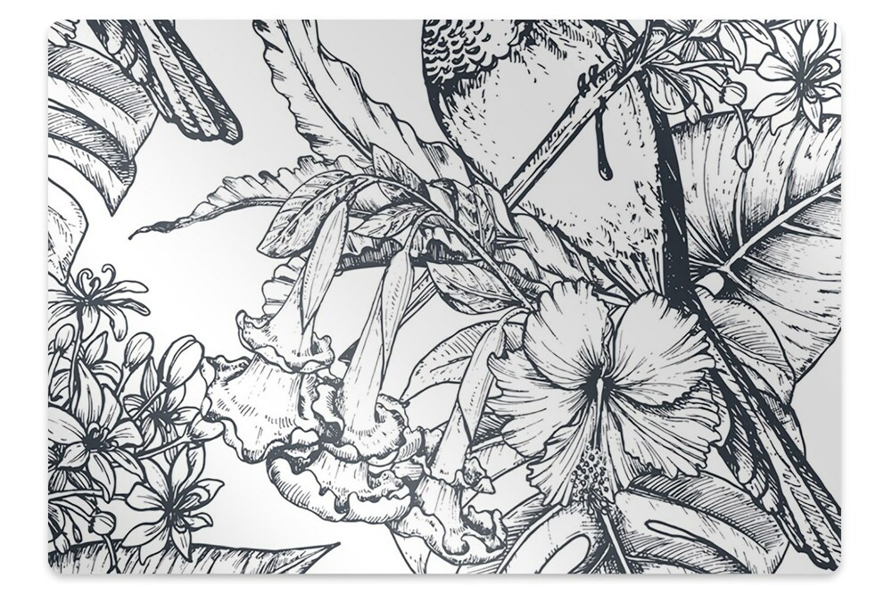 Protectie podea scaun birou Motiv de pasăre desenat