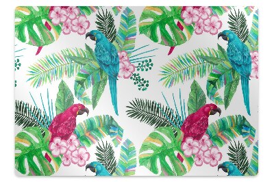 Protectie podea birou Papagalii pe pictura murală