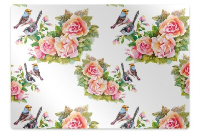 Protectie podea birou motiv de păsări în pădure