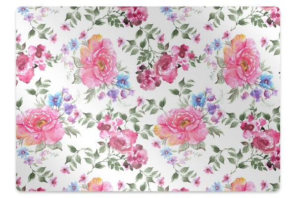 Covoras pentru protectie podea Trandafiri flori stil retro