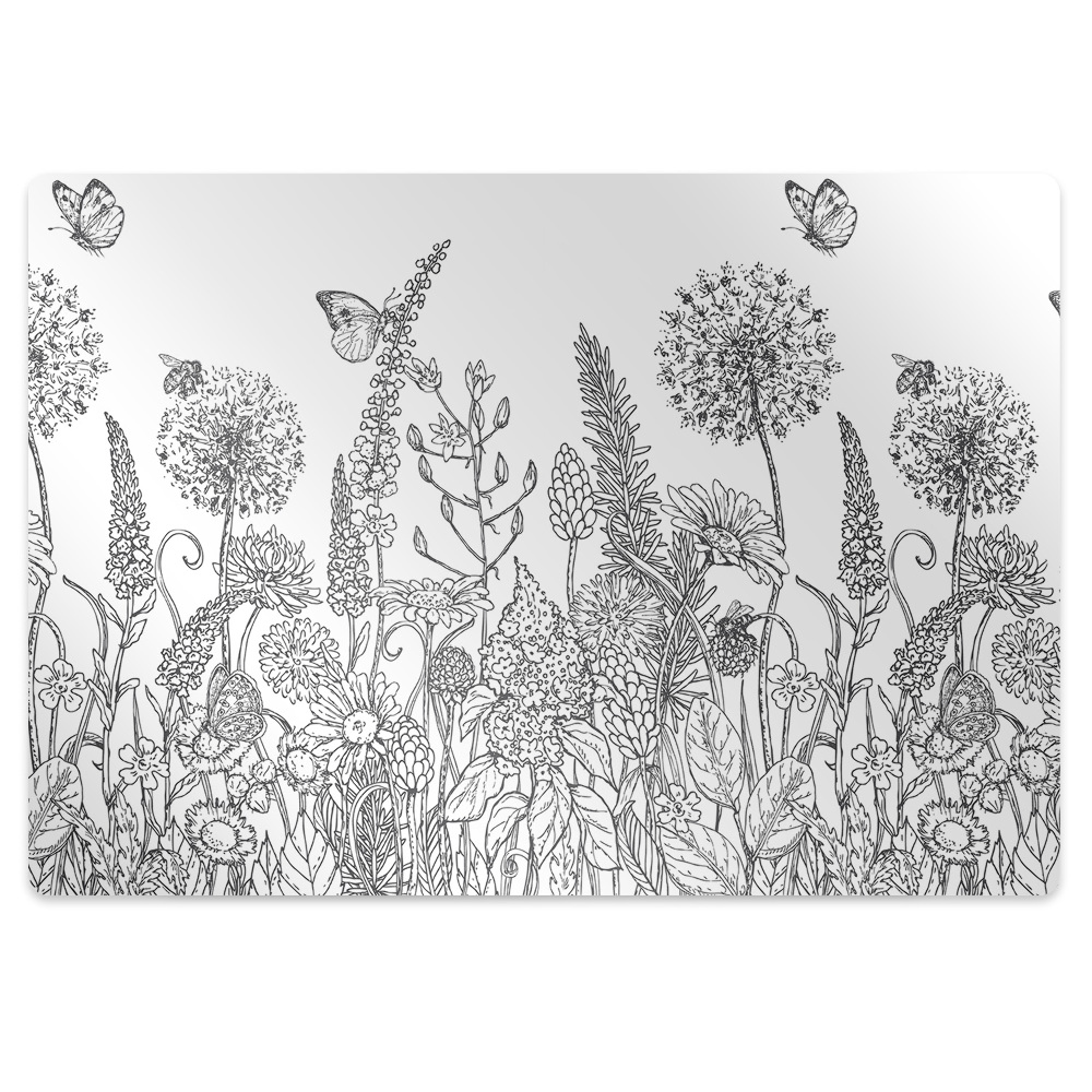 Protectie podea scaun birou Flori schițate