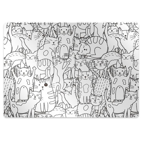 Protectie podea birou Doodle pisici
