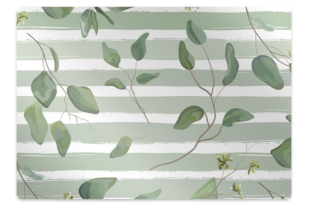 Covoras protectie pardoseala Frunze pe un fundal în dungi