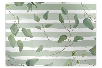 Covoras protectie pardoseala Frunze pe un fundal în dungi