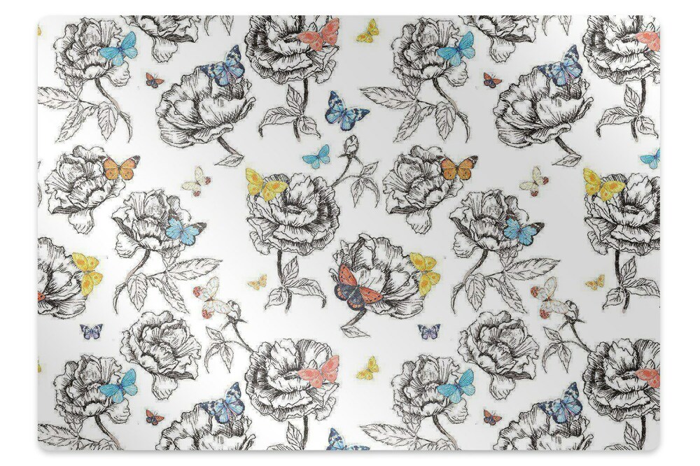 Covoras protectie pardoseala Fluturi colorați