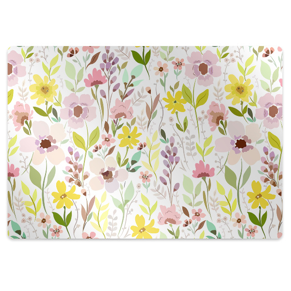 Protectie podea scaun birou Flori colorate
