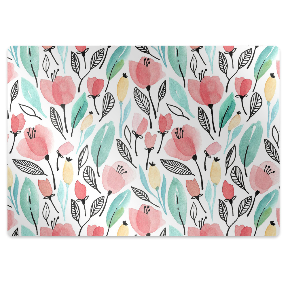 Protectie podea scaun birou Flori strălucitoare