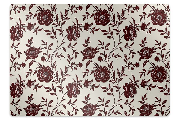 Covoras pentru protectie pardosea Flori de Burgundy