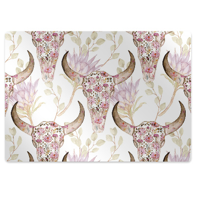 Covoras pentru protectie pardosea Craniu cu flori