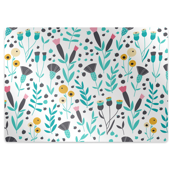 Covoras pentru protectie podea flori scandinave