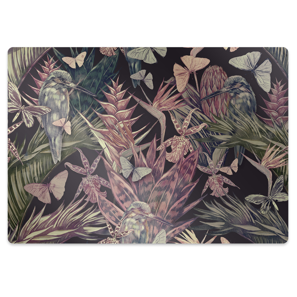 Covoras pentru protectie podea Vegetație pe fond negru