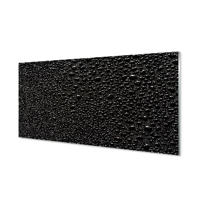 Tablou din sticlă Picături De Rouă De Apă Pe Un Fundal Negru