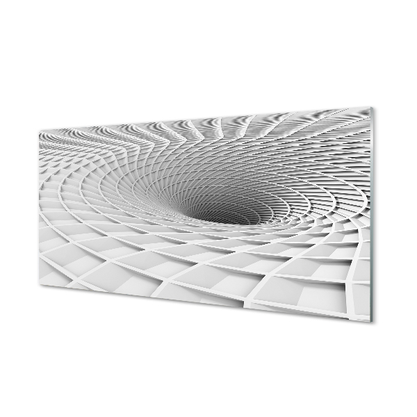 Tablou sticlă Pâlnie Geometrică 3D Albă