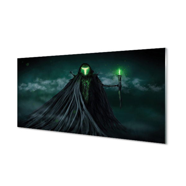 Tablou sticlă Figura Întunecată A Focului Verde