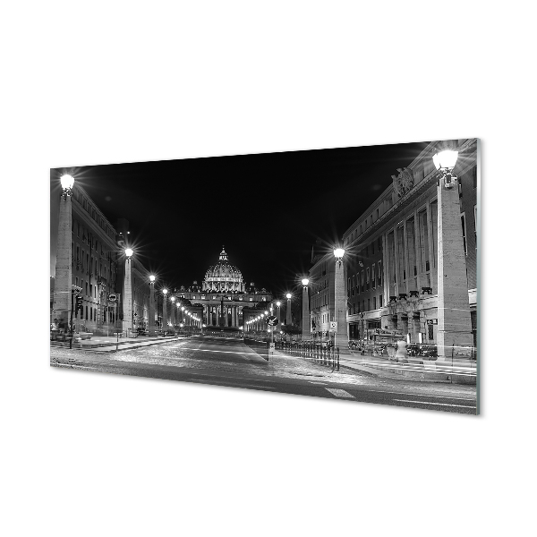 Tablou sticlă Capela Roma Alb-Negru