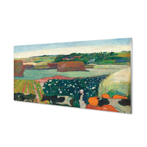 Tablou din sticlă Paul Gauguin - Mocuri De Fân În Bretania