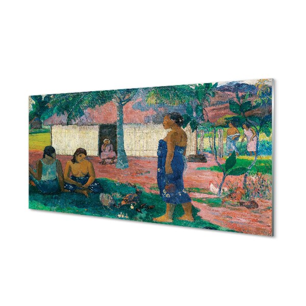 Tablou de sticlă Paul Gauguin - No Te Aha Oe Riri (De Ce Ești Supărat)