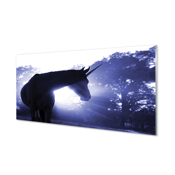 Tablou pe sticlă Unicorn Albastru Din Pădure
