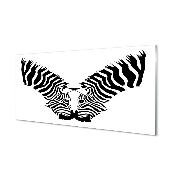 Tablou din sticlă Imagine În Oglindă A Două Zebre