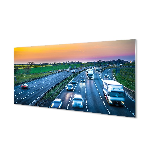 Tablou printat pe sticlă Mașini De Pe Autostradă