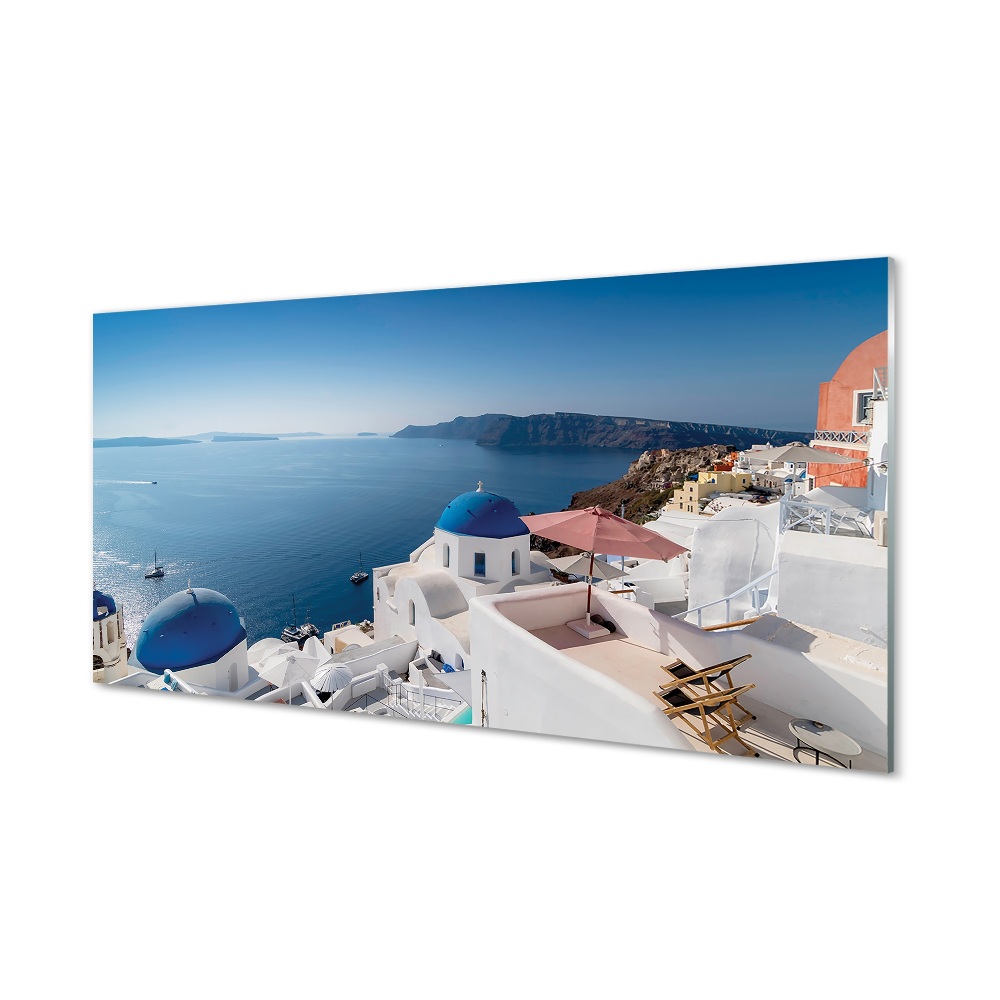 Fotografie imprimată pe sticlă Grecia Clădiri Albe Ale Mării Santorini