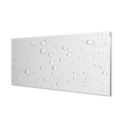 Tablou de sticlă Picături De Apă Pe Fundal Alb