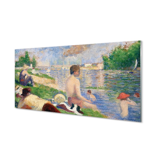 Tablou pe sticlă Georges Seurat - Studiu Final Pentru Scălător La Asnieres