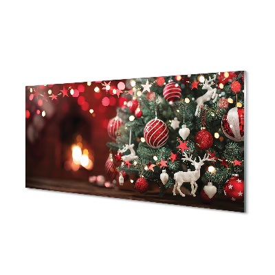 Tablou sticlă Decoratiuni De Craciun Alb Si Rosu