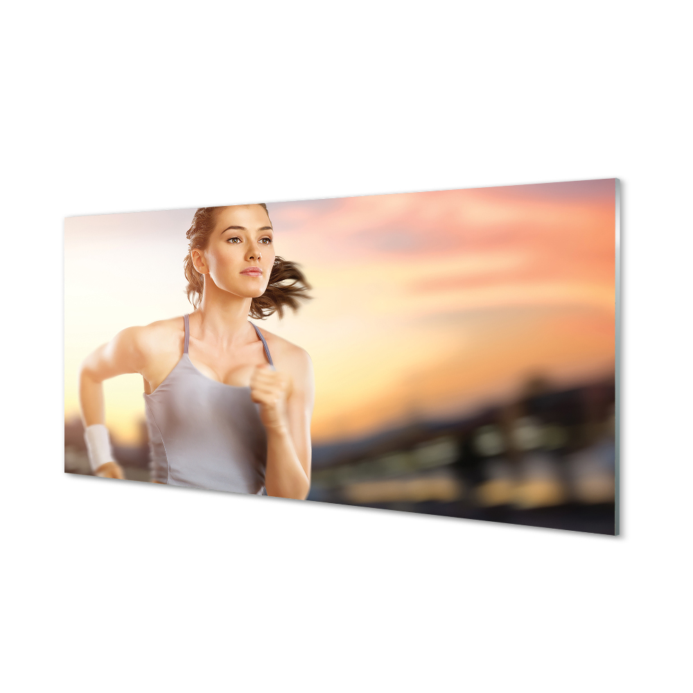 Tablou pe sticlă Femeie Care Alergă