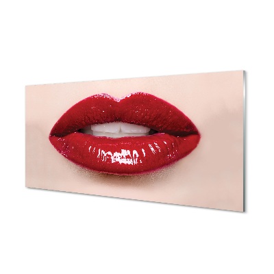 Tablou pe sticlă Buze Roșii Dinți Albi
