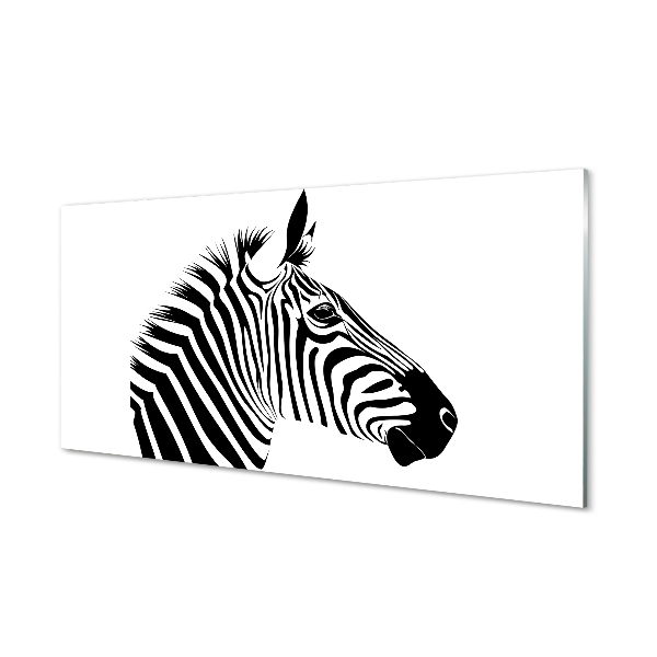 Tablou pe sticlă Zebra Ilustrație Fundal Alb