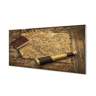 Tablou sticlă Veche Hartă Cu Lunetă