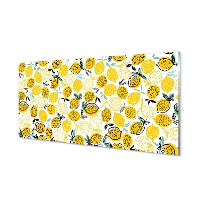 Tablou de sticlă Model De Lămâi Și Frunze