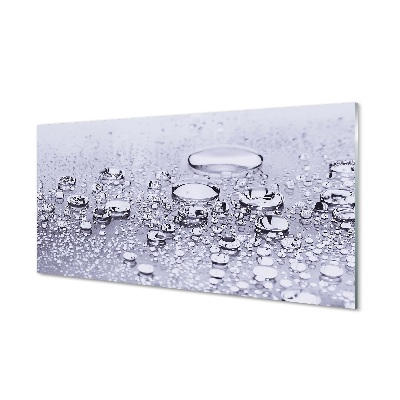 Tablou printat pe sticlă Picături De Apă Pe Un Fundal Gri