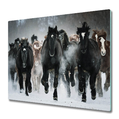 Tocător din sticlă Cai galopanți