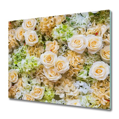 Tocător din sticlă Trandafiri bej