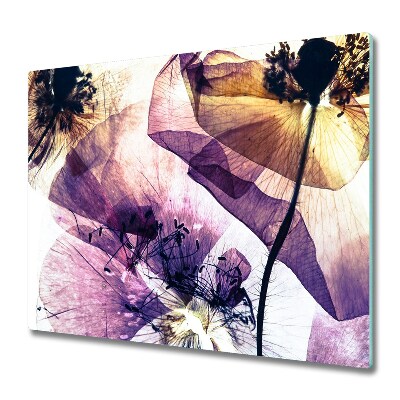 Tocător sticlă Flori de mac violet