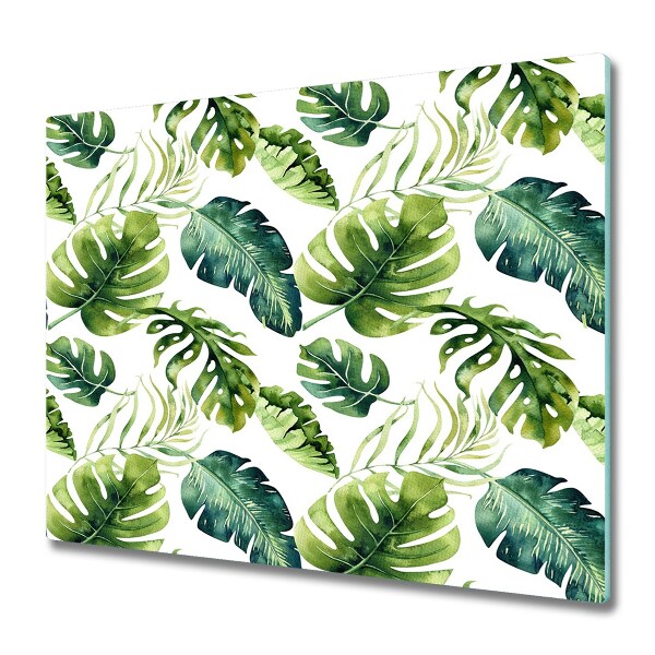 Tocător sticlă Frunze tropicale