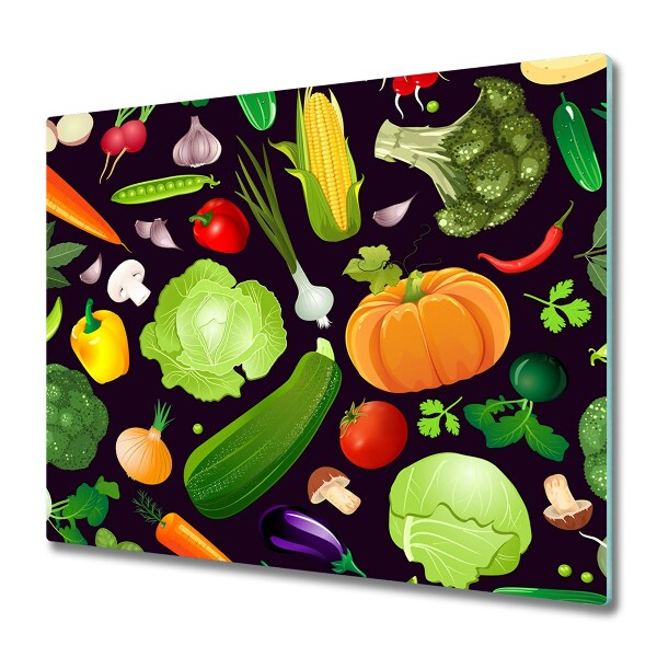 Tocător din sticlă Legume amuzante