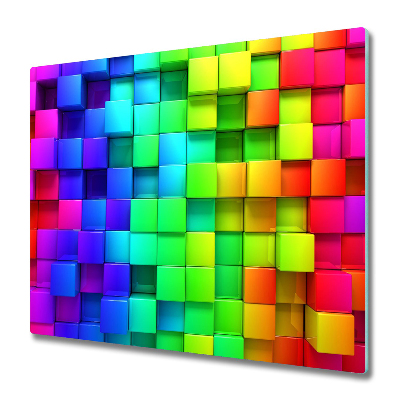 Tocător sticlă Cuburi de curcubeu