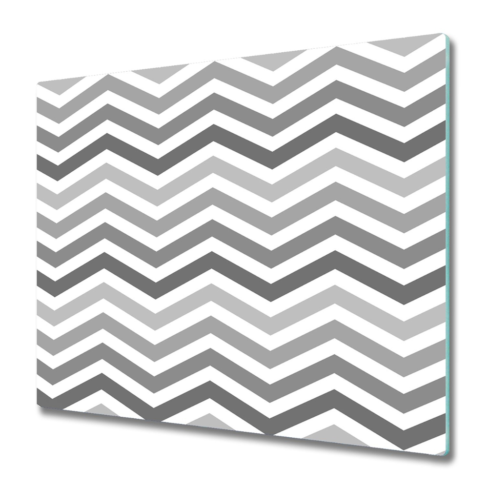 Tocător din sticlă Zigzaguri gri și albe