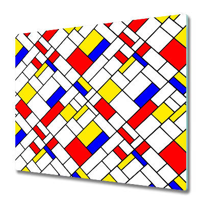 Tocător din sticlă Abstract Roșu galben roșu albastru marin