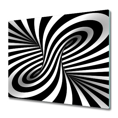 Tocător din sticlă Vârtej alb-negru