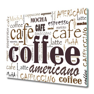 Tocător de bucătărie Litere de cafenea cu cafea