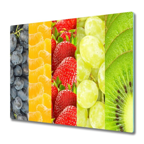 Tocător sticlă Fructe cu dungi colorate