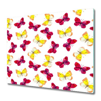 Tocător sticlă Fluturi roz și galbeni