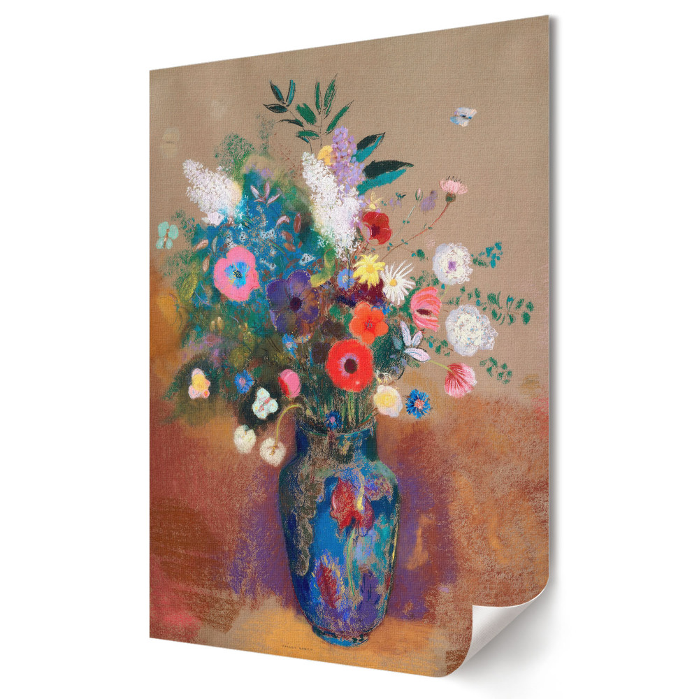 Grafică murală pe pânză Buchet colorat într-o vază albastră
