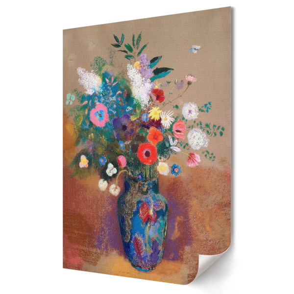 Grafică murală pe pânză Buchet colorat într-o vază albastră