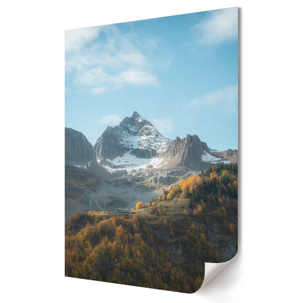 Grafică murală pe pânză Frumusețea autumnală a peisajului montan