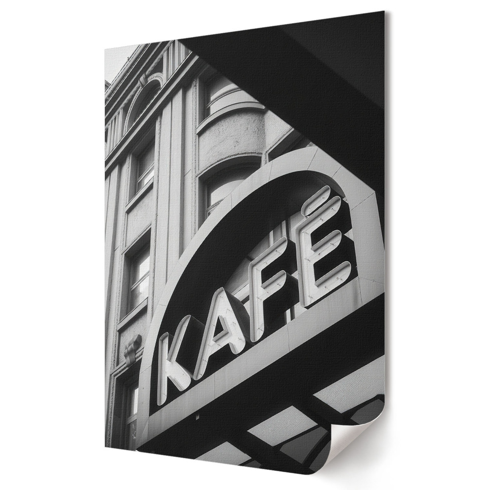 Poster decorativ Cafenea elegantă în estetică alb-negru
